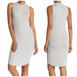 CUPCAKES & CASHMERE Haile Mock Neck Rib Knit Dress